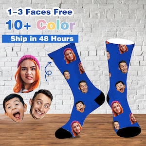 Custom Face Socks from Photo, Personalized Photo Socks, Funny Socks with Face, Picture Socks, Face on Sock, Funny Birthday Gift For Mom, Dad