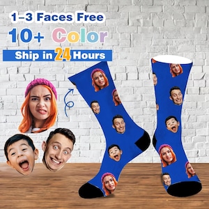 Custom Face Socks from Photo, Personalized Photo Socks, Funny Socks with Face, Picture Socks, Face on Sock, Funny Birthday Gift For Mom, Dad