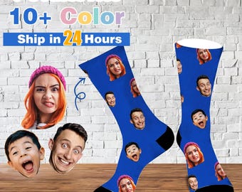 Custom Face Socks from Photo, Personalized Photo Socks, Funny Socks with Face, Picture Socks, Face on Sock, Funny Birthday Gift For Mom, Dad