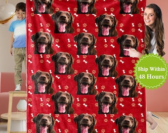 Personalized Pet Memorial Blanket with Photo, Custom Pet Photo Blanket, Dog Photo Blanket, Cat Blanket, Pet Lover Gift, Pet Loss Gift