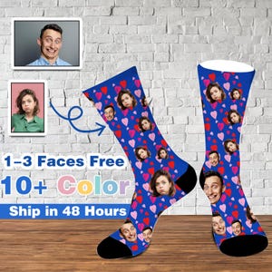 Custom Face Socks from Photo, Personalized Photo Socks with Face, Funny Picture Socks, Face on Socks, Funny Couple Gift, Boyfriend Gift