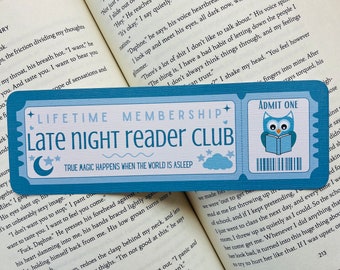 Marcapáginas de entradas del Club de lectura nocturno / Librero / Femenino / Femenino