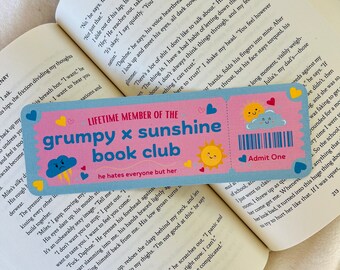 Marcapáginas de entradas del club de lectura Grumpy x Sunshine / Romance / Libros