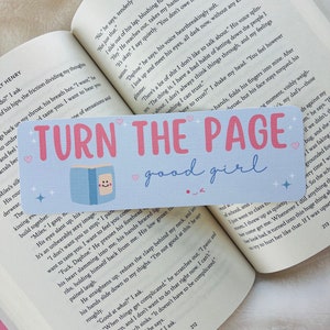 Good Girl Bookmark - Turn the Page Bookmark - Cute Bookmark - Gifts for her - Gifts for Readers - Girlie Bookmarks - Romance - Linen