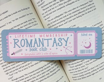 Romantasy Book Club Ticket Bookmark | Fantasy Romance | Bookish | Girly | Girlie