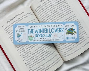 Winter Lovers Book Club Ticket Bookmark | Christmas | Girlie | Girly | Bookish