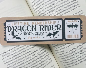 Boekenclubticket Dragon Rider Boekenlegger Bladwijzer | Romantiek | Fantasie | Basgiath War College | Ruiterskwadrant | Boekachtig