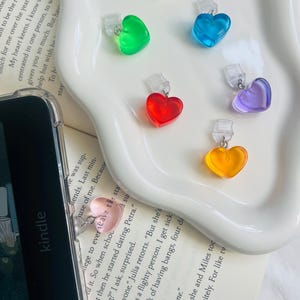 Jelly Hearts Kindle Charms -Dust Plugs -  Kindle Girlie - Bookish - Phone Charm - Kindle Accessories - Bookish Merch - Gift Ideas for Her