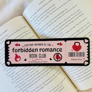 Forbidden Romance Book Club Bookmark - Gifts for her - Gifts for Readers - Book Lover - Cute Bookmark - Linen Bookmark - Romance Trope