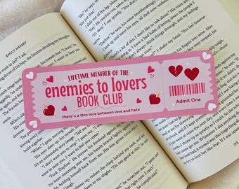 Marcapáginas para el Club de Lectura de Enemigos a Amantes / Romance / Literario