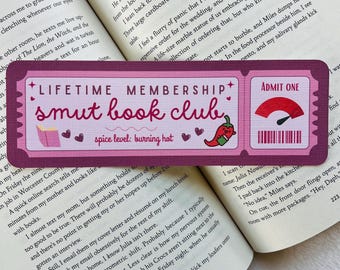 Smut Book Club Ticket Bookmark | Spicy Romance | Bookish
