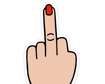 Middle Finger Sticker - Middle Finger Vinyl Sticker for Water Bottle - Funny Sticker for Laptop