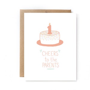 1st Birthday Card for Parents Cheers to the Parents image 1