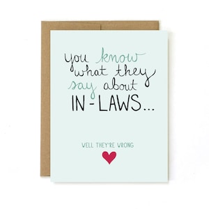 Mothers Day Card for Inlaw - Mother In Law Card - Inlaw Card - You Know What They Say