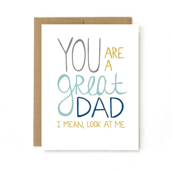 Funny Fathers Day Card - Card for Dad - Dad Birthday Card - Great Dad