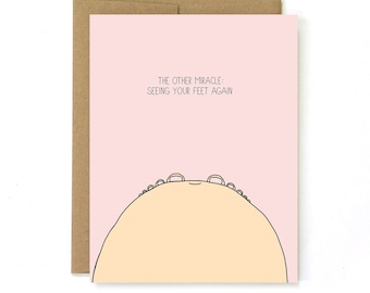 Funny Baby Shower Card - Congratulations New Baby Card - New Mom Card - Miracle