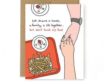 Funny Relationship Card - Anniversary Card for Husband from Wife - Food Anniversary Card for Partner - Relatable Relationship Card for Him