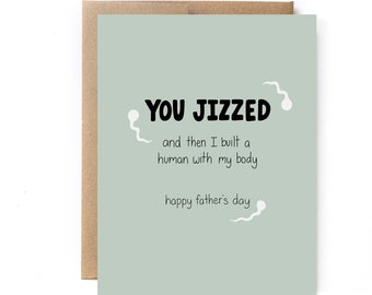 Funny Built A Human Fathers Day Card from Wife - Fathers Day Card for Husband