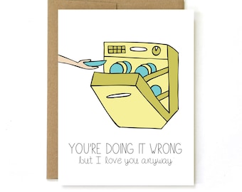 Card for Husband - Valentines Day Card - Funny Love Card - You're Doing It Wrong