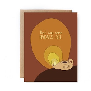 Funny Hanukkah Card - Badass Oil