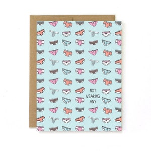 Sexy Card For Boyfriend - Sexy Valentine - Card for Husband - Not Wearing Any