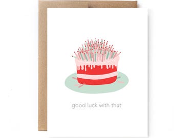 Funny Aging Getting Old 50th Birthday Card for Parent Aunt Uncle- Good Luck With That
