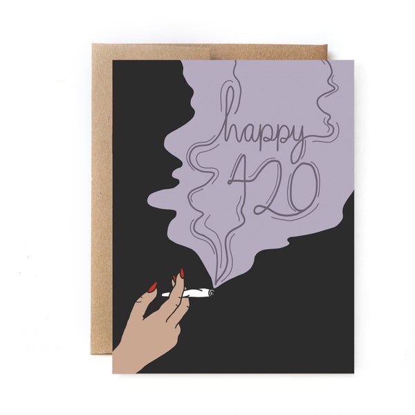 Happy 420 Card for Her Weed Lover Stoner April 20 Gift
