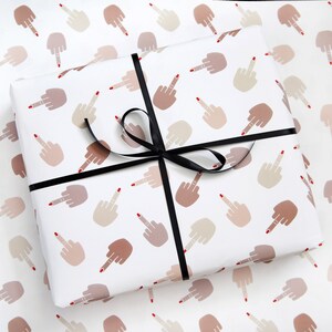 Funny Gift Wrap Middle Finger Mature image 3