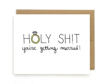 Funny Engagement Card - Bridal Shower Card - Card for Bride - You're Getting Married