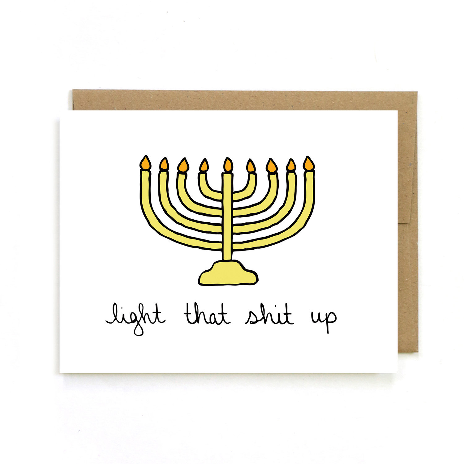 Funny Hanukkah Card Menorah Card Light That Sht Up Etsy