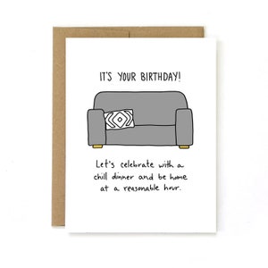 Getting Old Birthday Card Funny Birthday Card 40th Birthday Card Home At A Reasonable Hour image 1