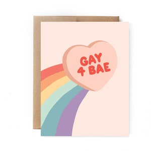 Gay Love Card - Lesbian Love Card - Gay Candy Heart Card