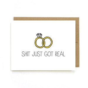 Engagement Card Wedding Announcement Sh-t Just Got Real Mature image 1