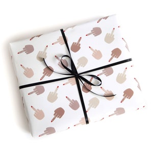 Funny Gift Wrap - Middle Finger - Mature
