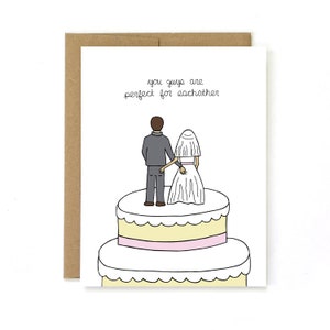 Funny Wedding Card - Wedding Congratulations - Card for Bride and Groom - Butt Touching Cake Toppers