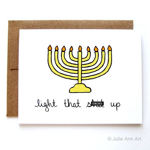 Funny Hanukkah Card Menorah Card Light That Sht Up