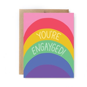 Gay Engagement Card - Gay Lesbian Wedding Announcement - Engayged