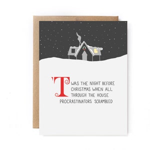 Funny Christmas Card - Night Before Christmas Card - Holiday Card for Him - Procrastinators