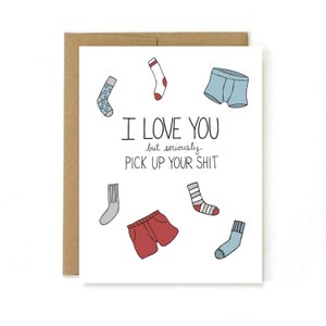 Funny Valentine Card - Pick Up Your Sh-t - Mature