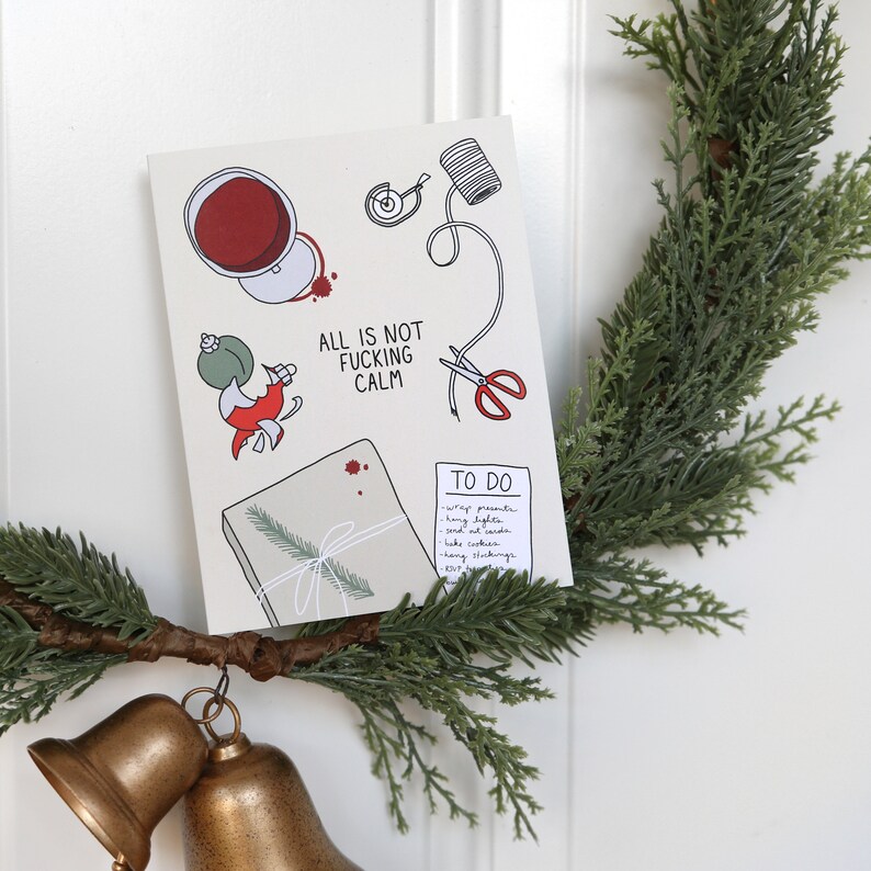 Set Of Funny Holiday Cards Funny Christmas Card Set All Is Etsy