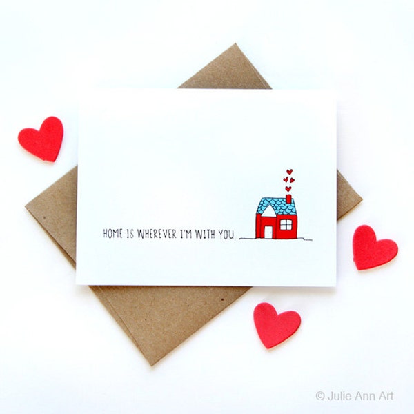 LAST CHANCE SALE - 50% off - Anniversary Card - Home Is Wherever Im With You