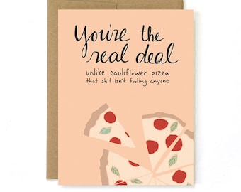 Friendship Card - Encouragement Card - Card for Vegan - You're the Real Deal