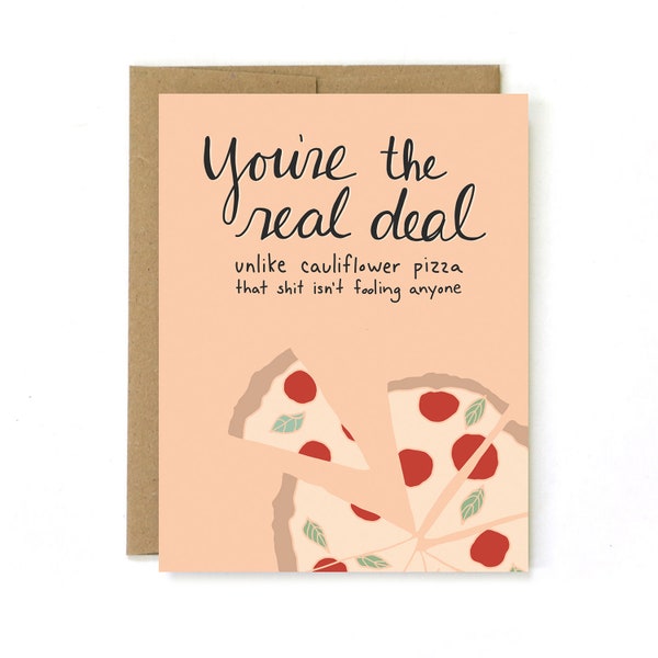 Friendship Card - Encouragement Card - Card for Vegan - You're the Real Deal