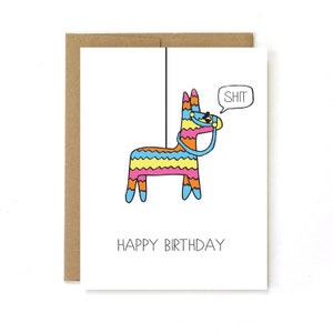 Funny Birthday Card for Friend - Pinata Happy Birthday Card - Feliz Cumpleanos Card Mexican Friend Pinata Birthday Card