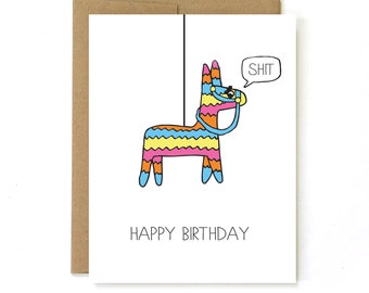 Funny Birthday Card for Friend - Pinata Happy Birthday Card - Feliz Cumpleanos Card Mexican Friend Pinata Birthday Card