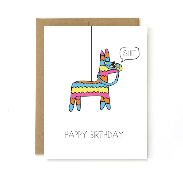 Funny Birthday Card for Friend - Pinata Happy Birthday Card - Feliz Cumpleanos Card Mexican Friend Pinata Birthday Card
