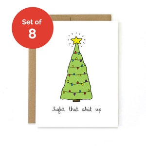 Snarky Holiday Card Set - Ensemble de cartes de Noël drôles - Light That Sh-t Up - Mature