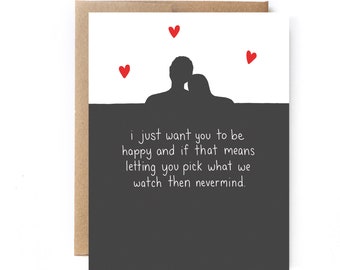 Funny Valentines Day Card - TV Show Card for Husband - Netflix Card - What We Watch