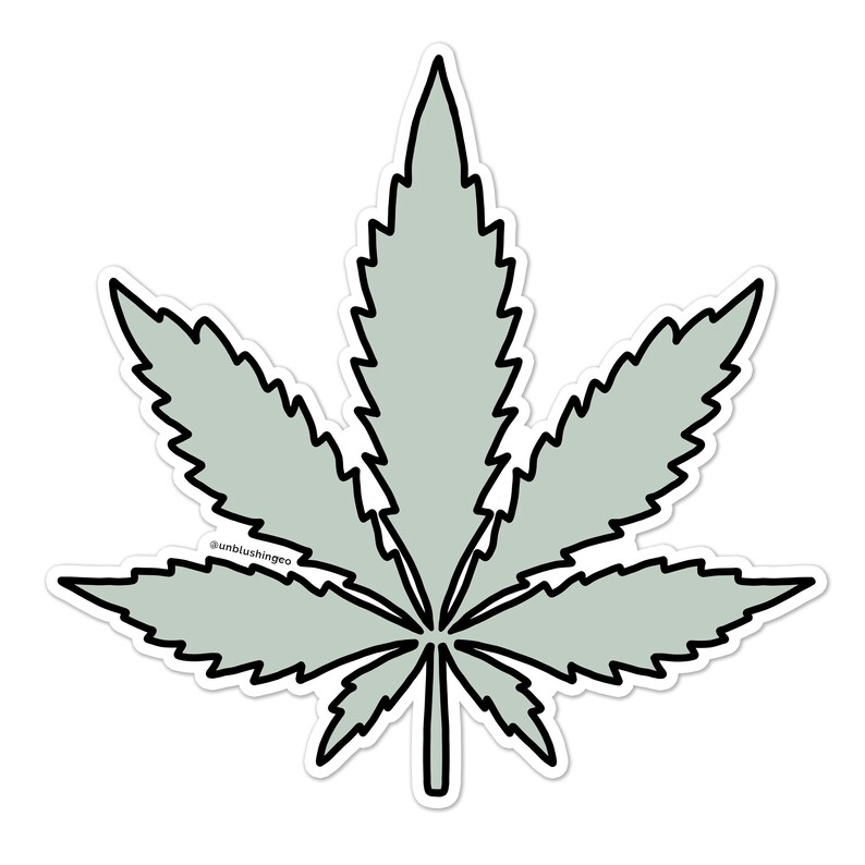 Marijuana Leaf Sticker Mary Jane Sticker Weed Sticker image 1