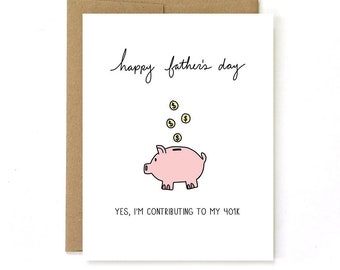 Funny Fathers Day Card - Fathers Day Card for Dad - Dad Card - Investing